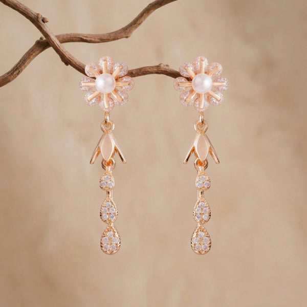 Pearl Floral Drop Earrings