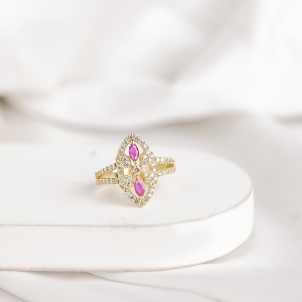 Rosé Marquise Halo Ring