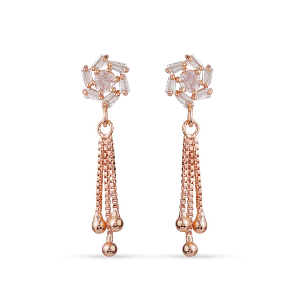 Geometric Crystal Tassel Earrings