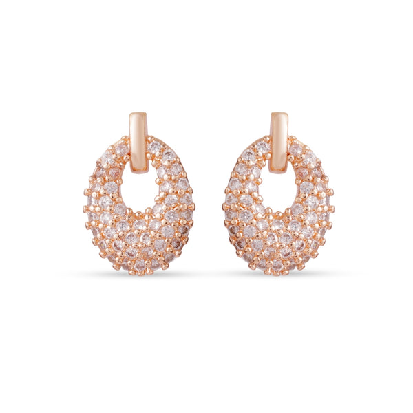 Luxe Oval Pave Crystal Drop Earrings