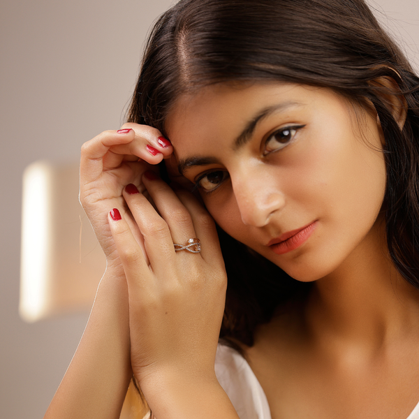 Crystal Crossline Adjustable Ring