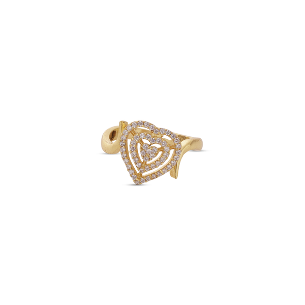 Hearts of Sparkle Adjustable Ring