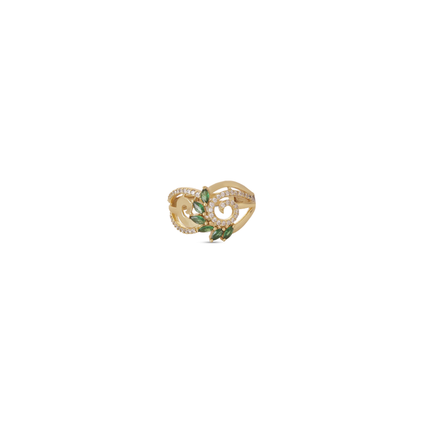 Emerald Bloom Swirl Ring