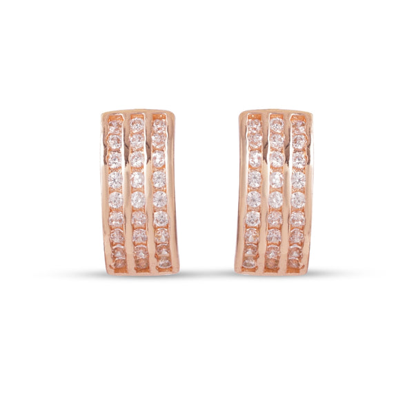 Rose Gold Crystal Hoop Earrings