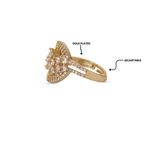Teardrop Cluster Adjustable Ring