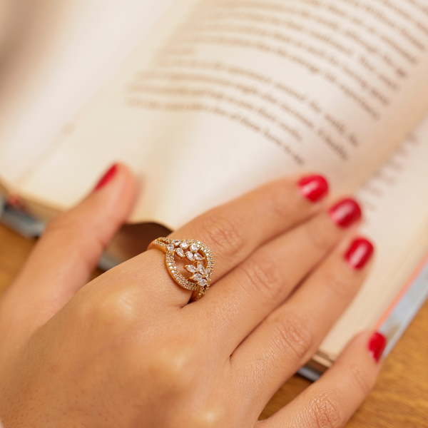 Teardrop Cluster Adjustable Ring