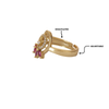 Ruby Petal Swirl Adjustable Ring