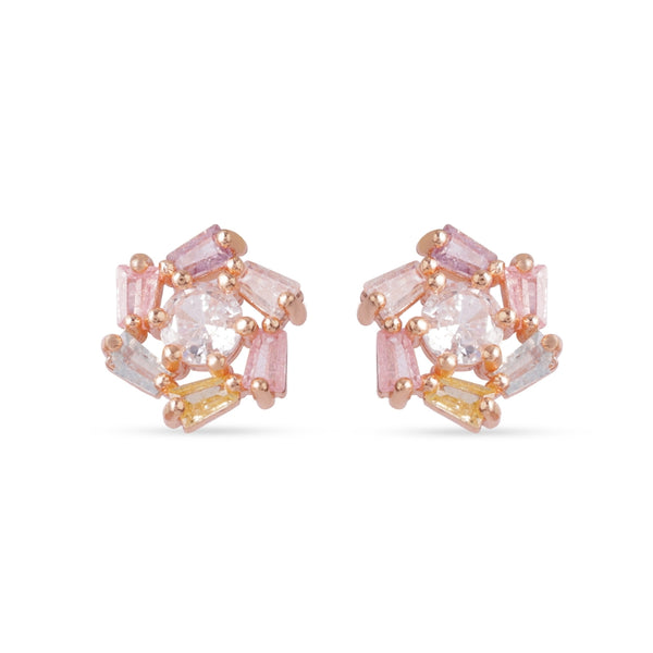 Pastel Bloom Crystal Stud Earrings