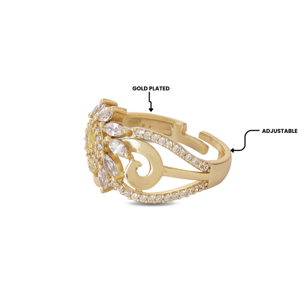 Emerald Swirl Aura Adjustable Ring