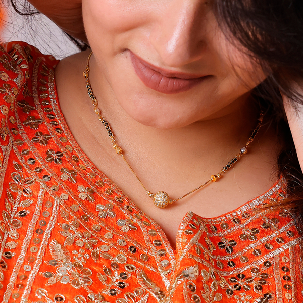 Sparkling Pearl Cube Mangalsutra