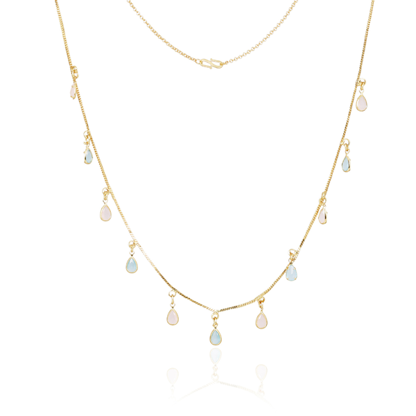 Pastel Raindrop Charm Necklace