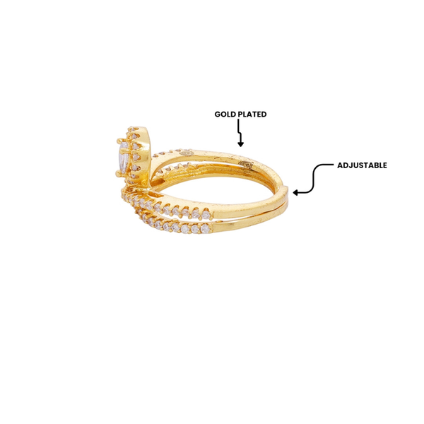 Golden Embrace Heart Ring