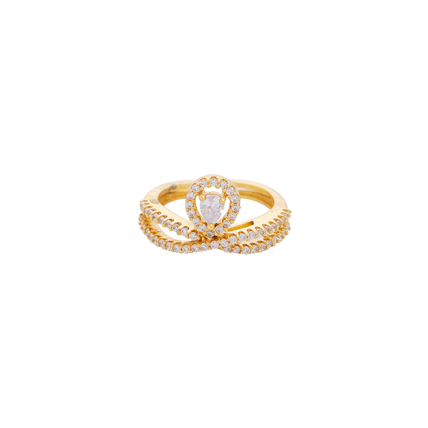 Golden Embrace Heart Ring