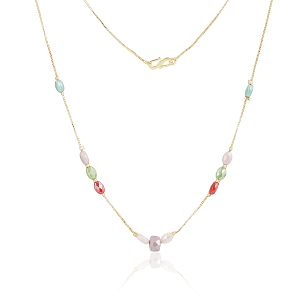 Vibrant Pastel Bead Necklace