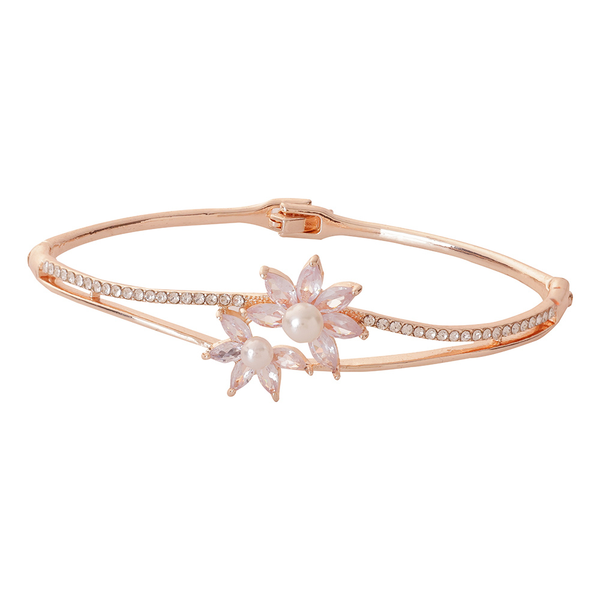 Pearl Blossom Floral Bangle