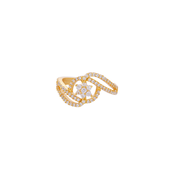 Floral Orbit Statement Ring