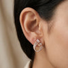 Elegant Crystal Loop Stud Earrings
