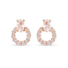 Oval Halo Circle Stud Earrings