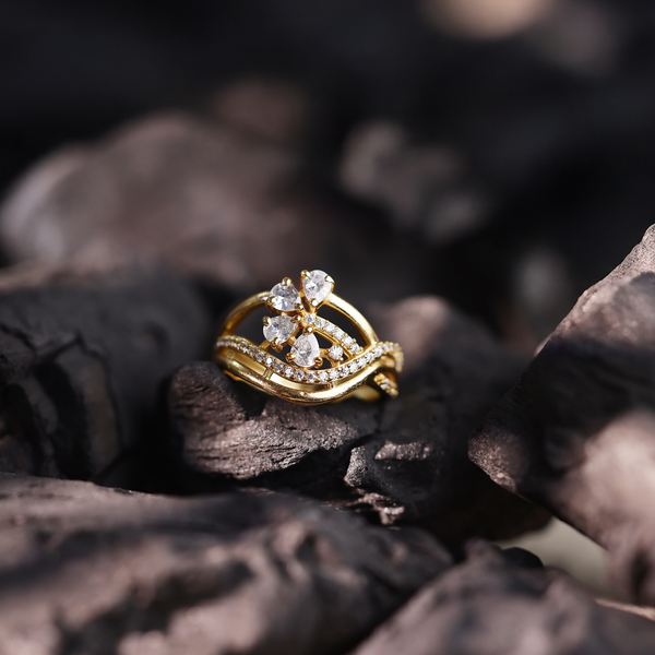 Crystal Bloom Swirl Ring