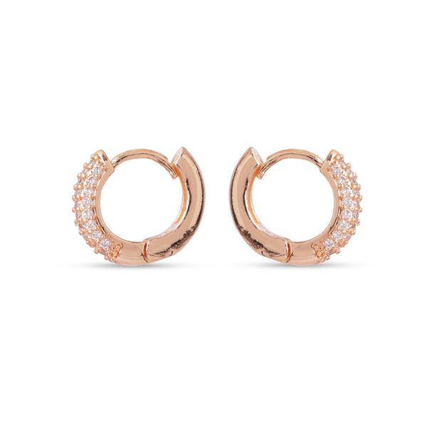 Minimal Pavé Diamond-Style Hoop Earrings
