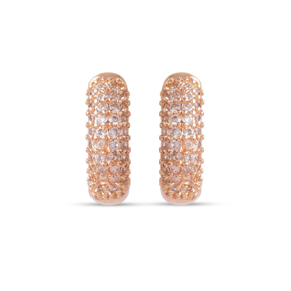 Minimal Pavé Diamond-Style Hoop Earrings
