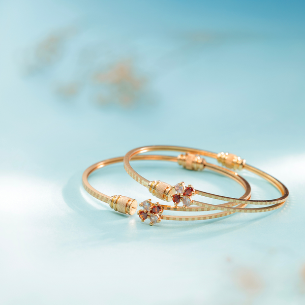 Golden Bloom Modern Adjustable Bangles