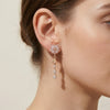 Floral Crystal Cascade Drop Earrings