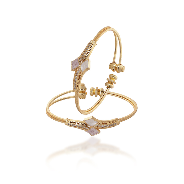 Dual-Tone Geometric Openable Bangles