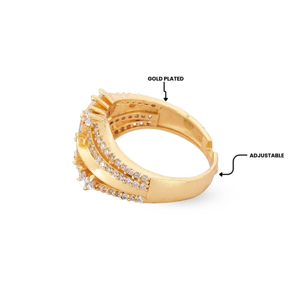 Crystal Vine Pavé Ring