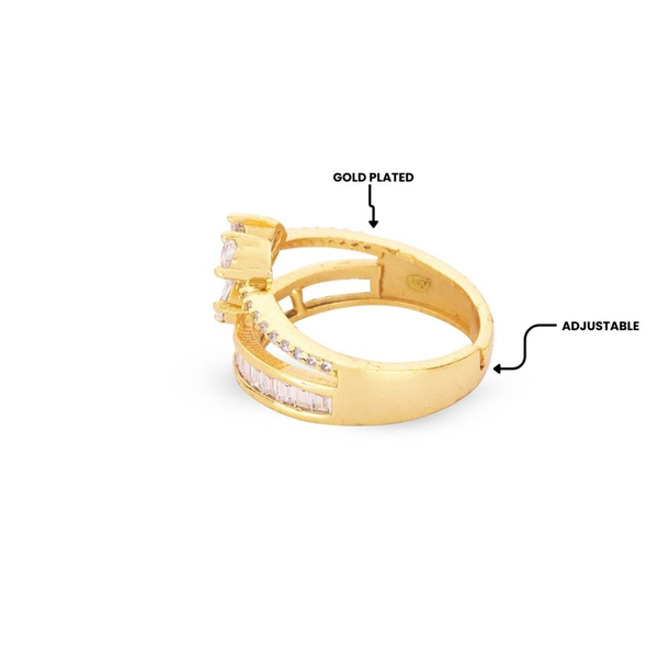 Floral Radiance Dual Band Ring