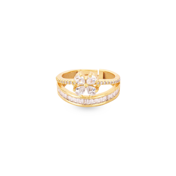 Floral Radiance Dual Band Ring