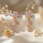 Pastel Floral Jhumka Drop Earrings