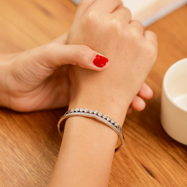 Silver Radiant Bezel-Set Bracelet