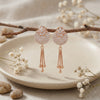 Crystal Disc Tassel Drop Earrings