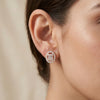 Royal Halo Baguette Crystal Stud Earrings