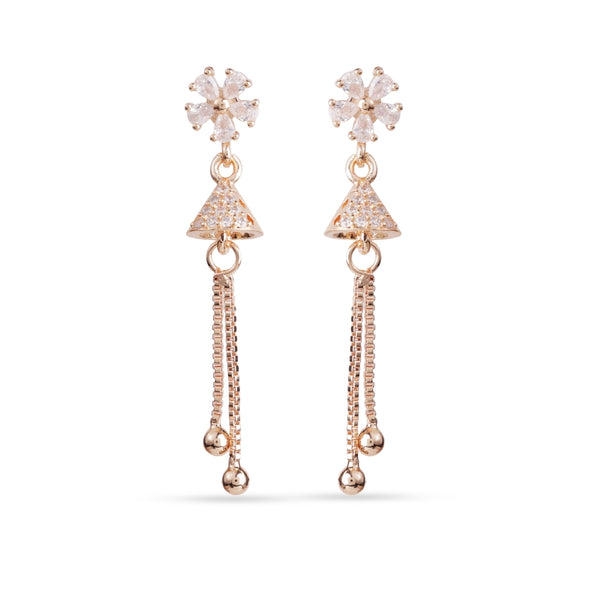 Floral Cone Tassel Drop Earrings