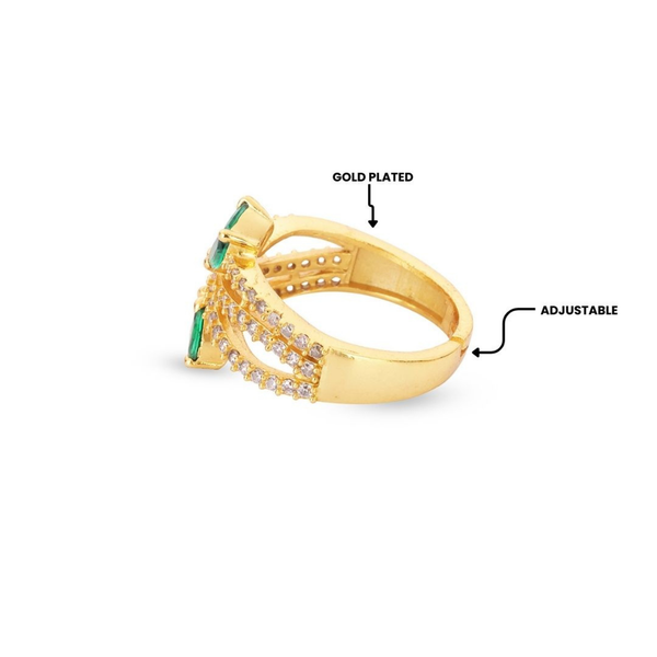 Emerald Bloom Pavé Ring