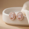 Royal Halo Baguette Crystal Stud Earrings
