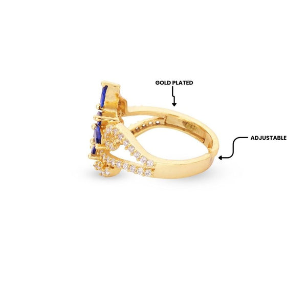 Royal Sapphire Leaf Spark Ring