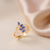 Royal Sapphire Leaf Spark Ring