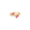 Ruby Blossom Wave Ring