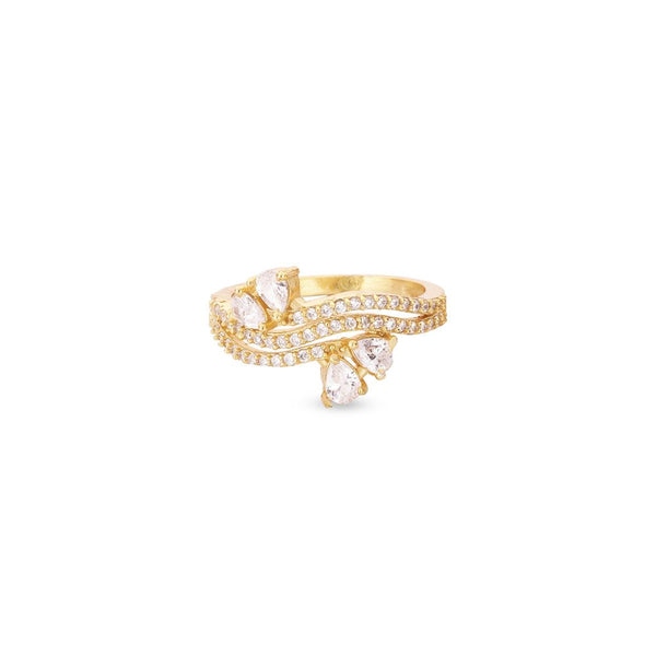 Crystal Crown Wave Ring