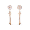 Crystal Floral Cone Tassel Earrings