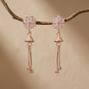 Crystal Floral Cone Tassel Earrings