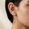 Geometric Crystal Tassel Earrings