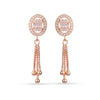 Oval Halo Tassel Earrings