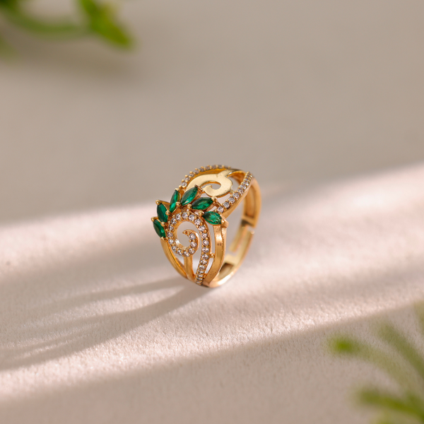 Emerald Bloom Swirl Ring