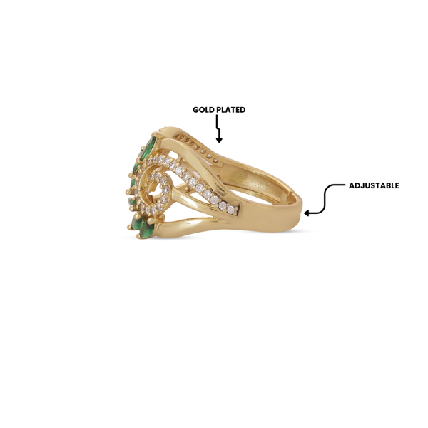 Emerald Bloom Swirl Ring