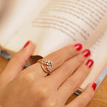 Teardrop Cluster Adjustable Ring