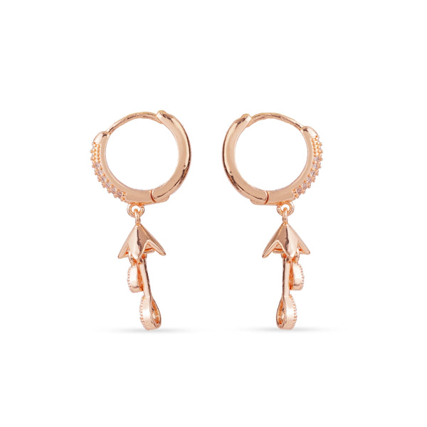 Rose Gold Hoop Dangle Earrings
